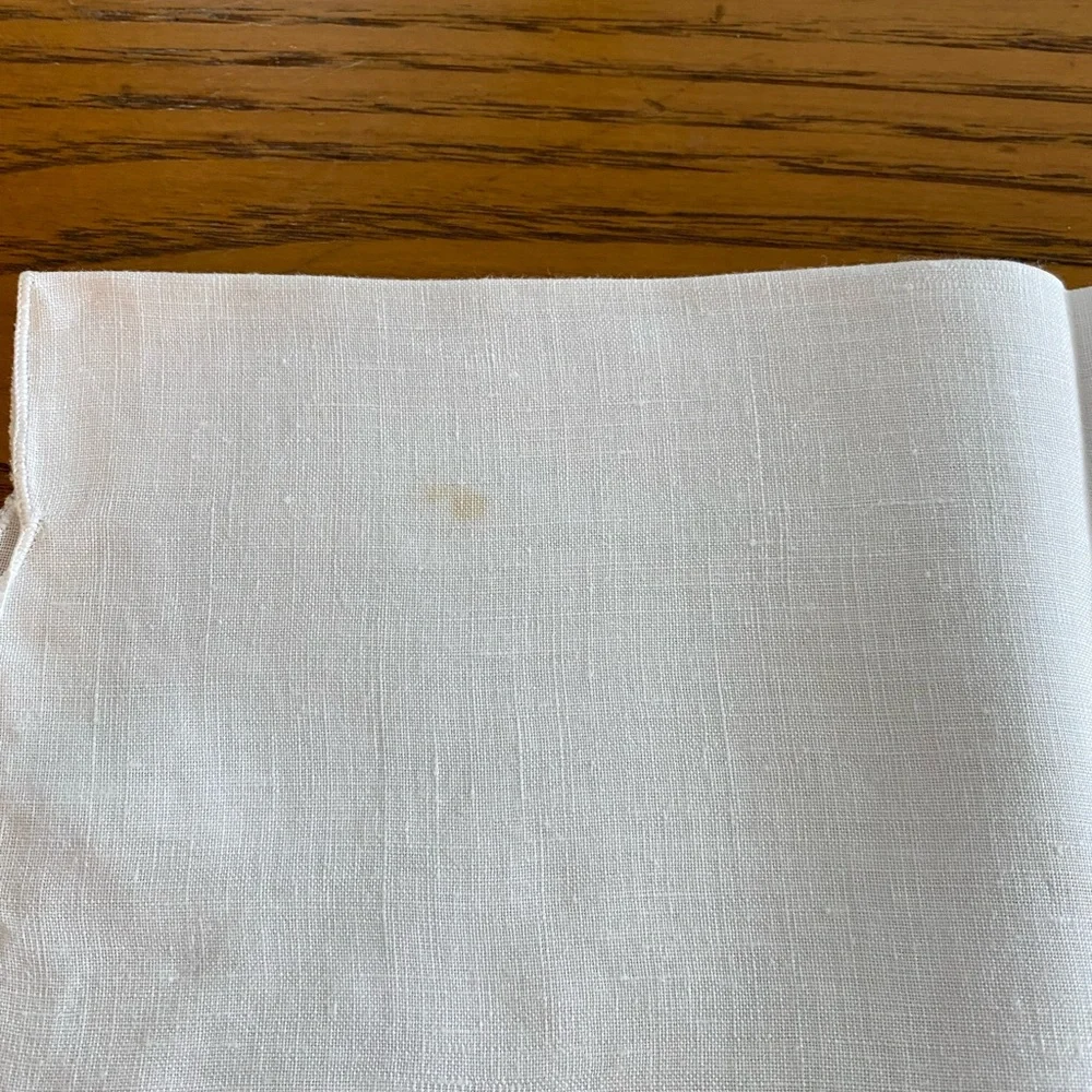 Vintage white tablecloth 40” sq and six (12” sq) napkins w/ embroidered flowers